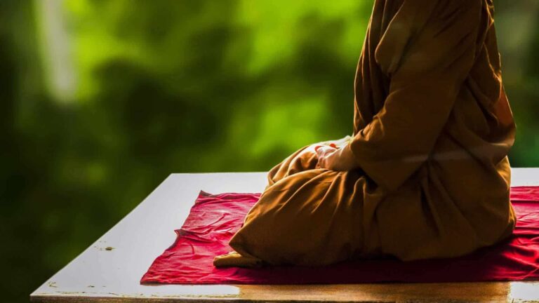 a person sitting on a table